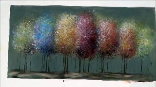 Easy Acrylic Painting Tutorial - Impressionist Trees - Free Lesson