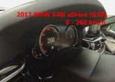 2017 BMW 5er 540i xDrive (G30) 0 - 100 km/h und weiter bis auf 260km/h Tachovideo