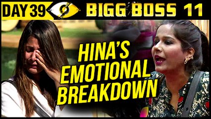 Mehjabi Makes Hina Khan Cry | Bigg Boss 11 Day 39 | 9th November 2017 Full Episode Update