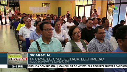 Informe destaca legitimidad en elecciones municipales de Nicaragua