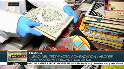 México:rescatan miles de libros abandonados entre escombros tras sismo