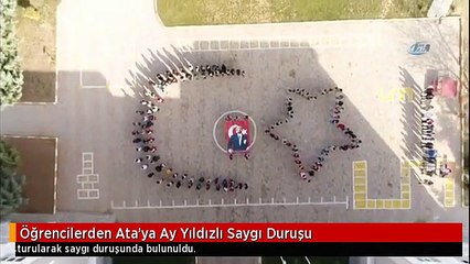 Öğrencilerden Ata'ya Ay Yıldızlı Saygı Duruşu