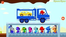 Car Driving for Kids : Truck Driver - Truck Autotransporter: Police Car, Dinosaur Cartoons Videos