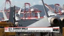 S. Korea to train with three U.S. aircraft carriers