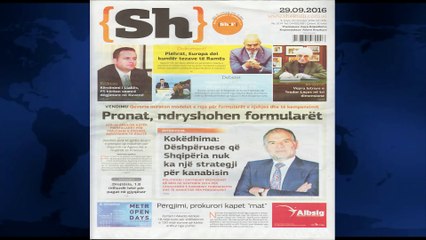 SHTYPI I DITES ME TITUJT KRYESORE TE GAZETAVE SHQIPTARE E ENJTE 29 SHTATOR 2016 LAJ