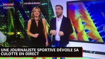 Une journaliste sportive sexy dévoile sa culotte en direct à la télé par inadvertance (Vidéo)