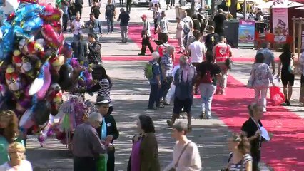 Les premiers visiteurs-promeneurs du Parc Chanot hier