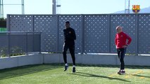 Após grave lesão, Dembelé retorna aos treinos no Barça