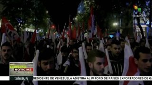Protestan en Atenas contra políticas griegas ante la OTAN y la UE
