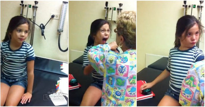 Menina tem as reações mais hilariantes quando se preparava para levar a vacina da gripe