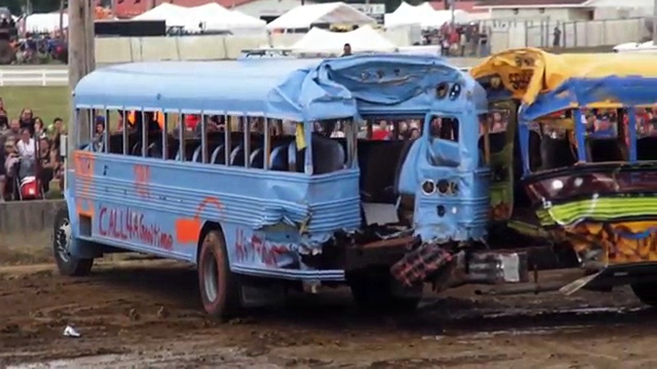 School Bus Demolition Derby - 2016 - Big Butler Fair - Feature video