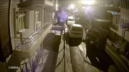 4 Dakikada At Arabalı Hırsızlık Güvenlik Kamerasında