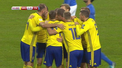 Qualifications Coupe du Monde 2018 - Barrages - L'ouverture du score pour la Suède face à l'Italie !