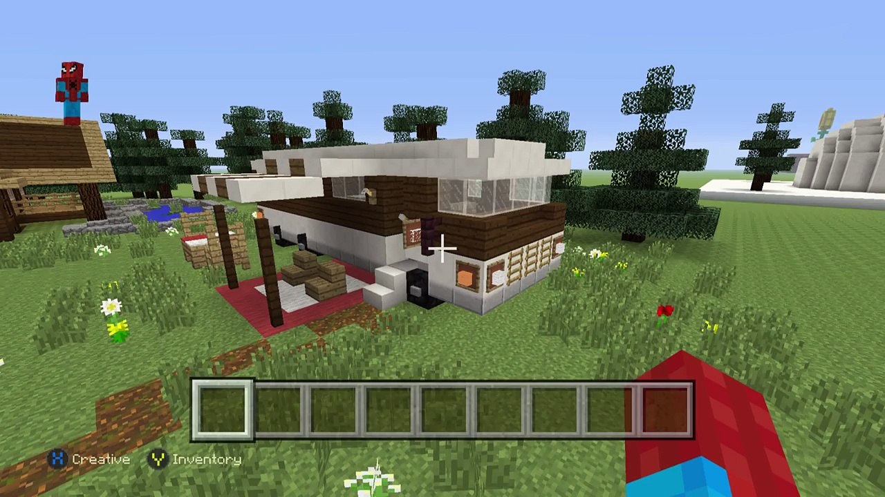 Minecraft Tutorial: How To Make An RV Camper Van (Including Inside)