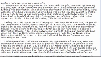 ĐIỀU KHOẢN S Ử DỤNG DAYLIMOTION