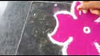 Kolam  கோலம்  Rangoli Simple South Indian Rice Flour Graffiti  140