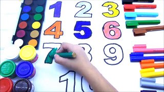 Çocuklar için Numaraları Çizmek ve Renkli Üzüm Renkleri Öğrenme