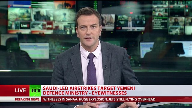 Saudi-led warplanes strike defense ministry in Yemeni capital