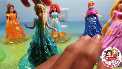 GLITTER PUTTY Disney Princess Magiclip Fun Color Dresses Frozen Elsa Rapunzel Ariel Cinderella Belle