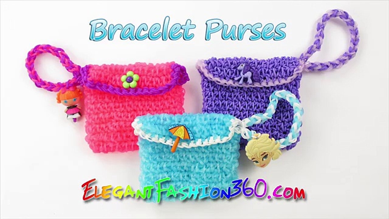 Rainbow Loom Elsas Bracelet Purses - How to Loom Bands Tutorial