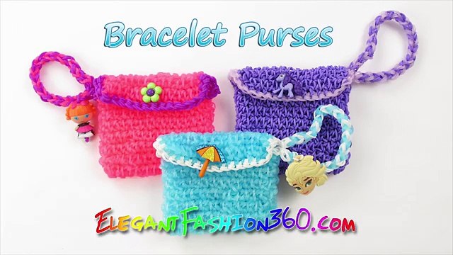 Rainbow Loom Elsas Bracelet Purses - How to Loom Bands Tutorial