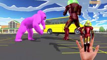 Colors Lion Finger family Nursery rhymes for Kids 3D - Superheroes Learn colors for Children