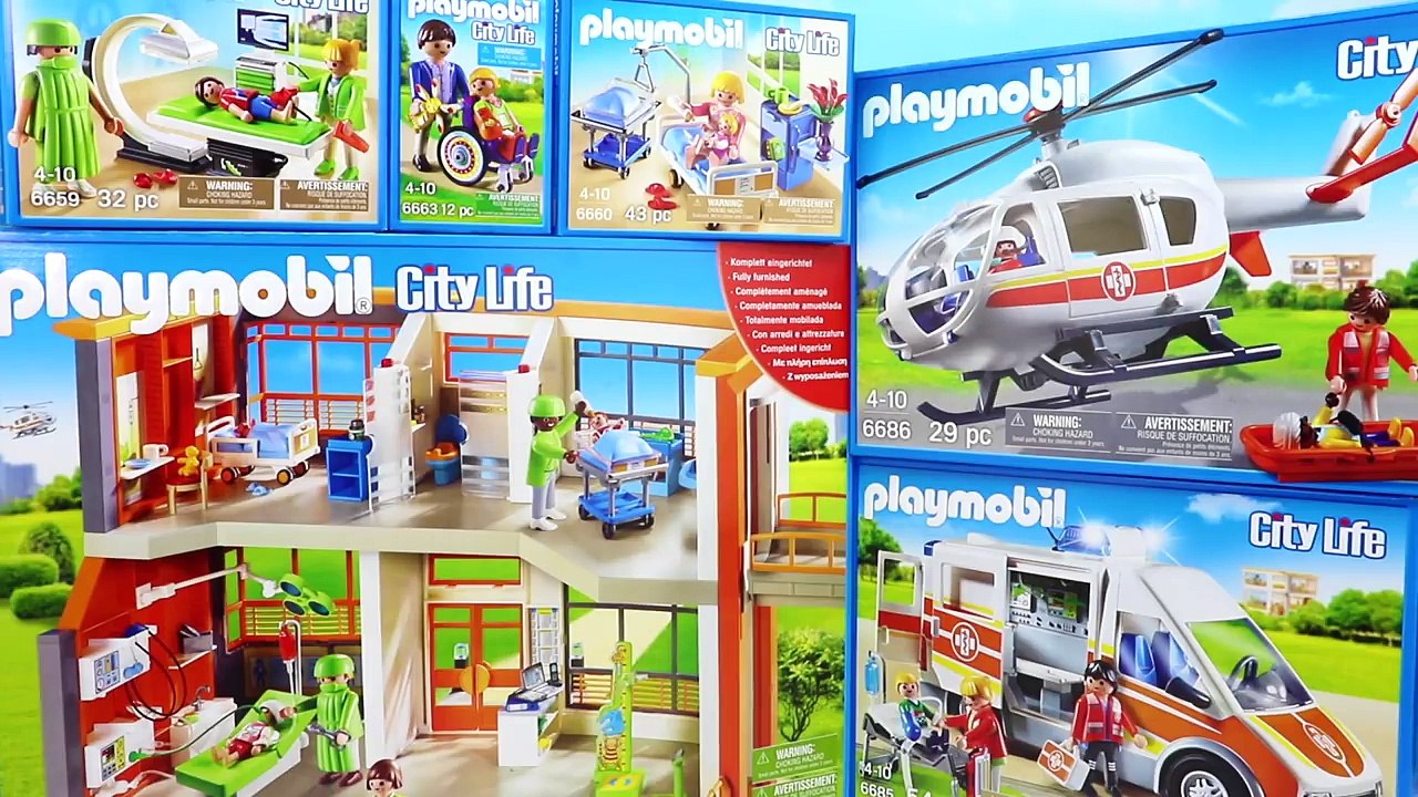 Massive Playmobil City Life Collection! Childrens Hospital and 11 Add-on  Sets! 影片 Dailymotion