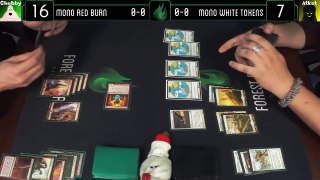 MtG Pauper Gameplay - Mono-Red Burn VS Mono-White Tokens