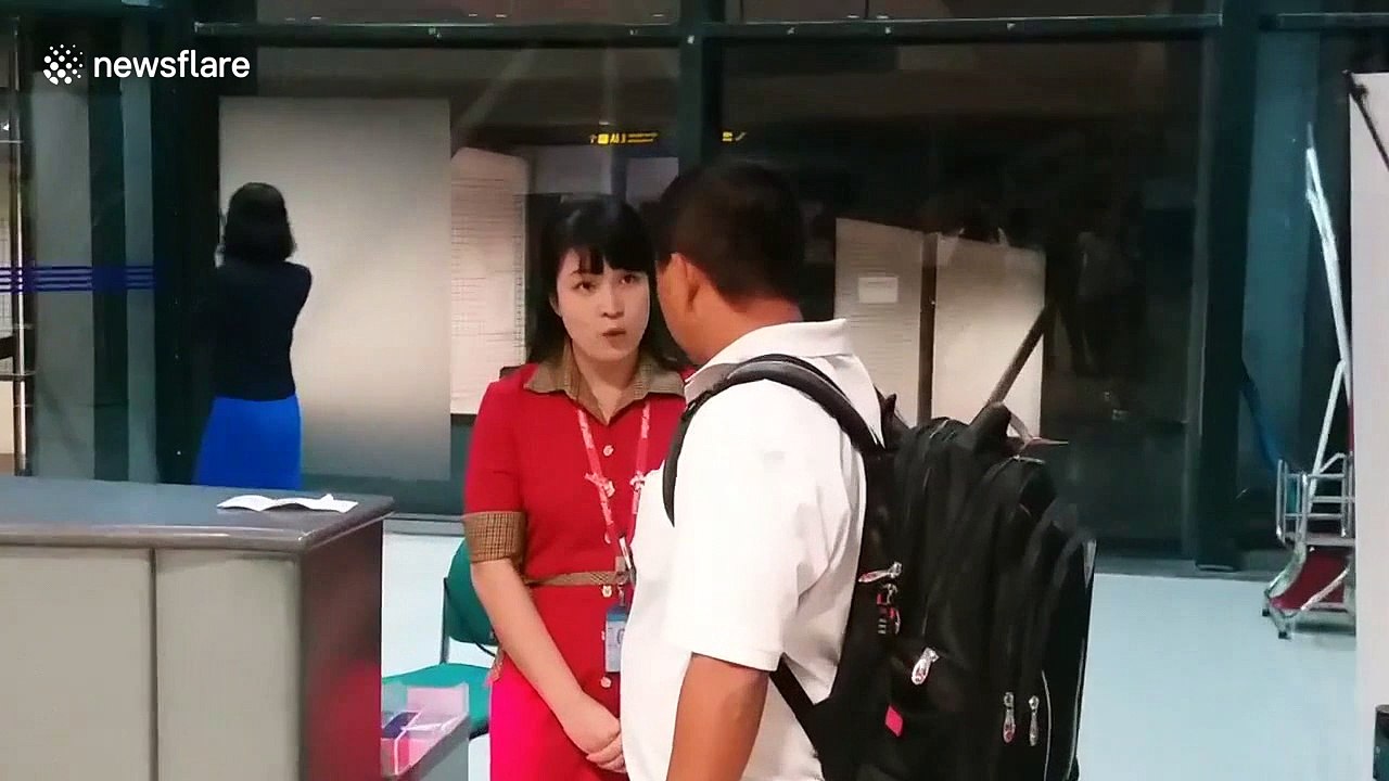 Airport worker tears up passenger's ticket after he missed flight