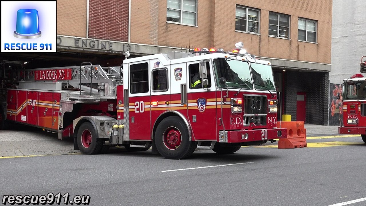FDNY Tiller Ladder 20 (+ Ghostbusters Ladder 8 responding modified)