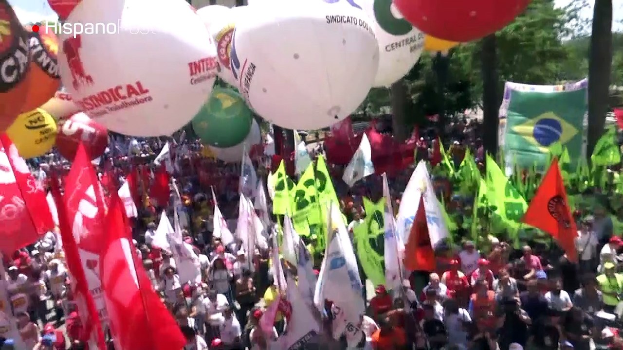 Sindicalistas protestan en Brasil contra reforma laboral