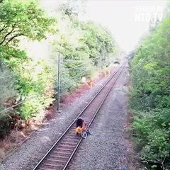 A Man Rescued From A Train Hit