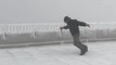 Mount Washington Weather Observer Steps Into 105 MPH Wind Gusts