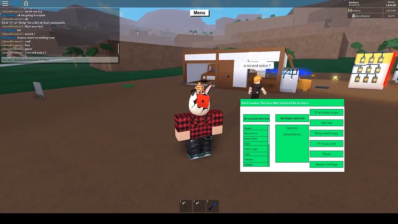 How to hack ROBLOX Lumber tycoon  2 new hack 2017