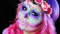 Glittery Sugar Skull Halloween Makeup Tutorial