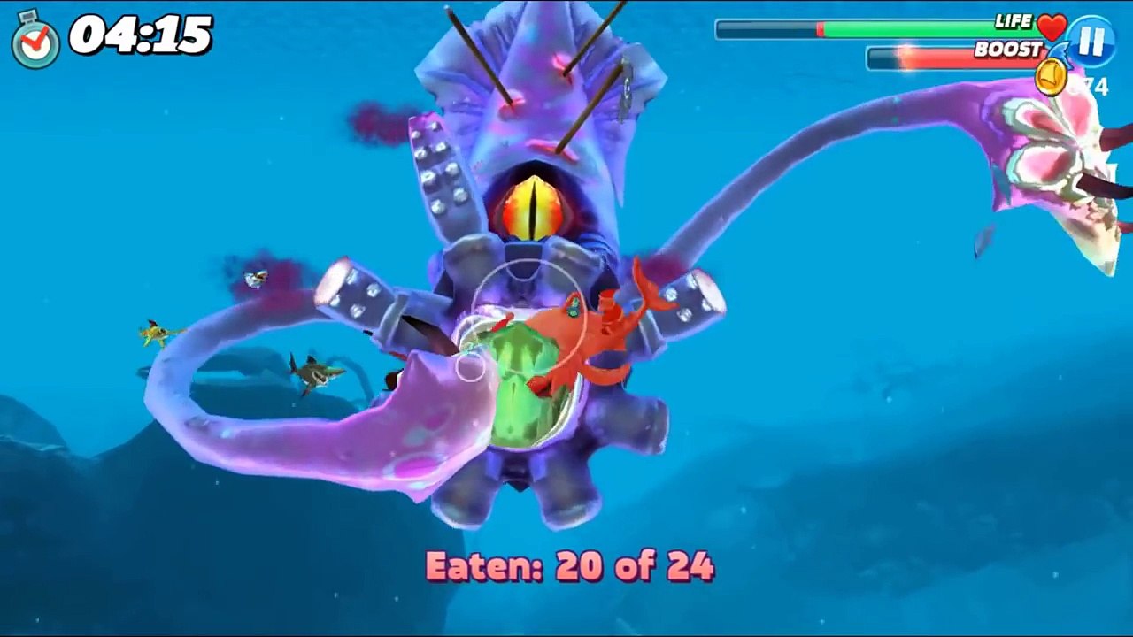 All Santa Claus Sharks Vs The COLOSSAL SQUID BOSS | Hungry Shark World