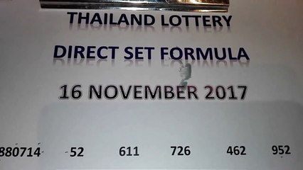 Thai lottery 3up final set 16.11.2017