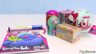 Trolls Imagine Ink Coloring Magic Markers and LOL Doll Surprises