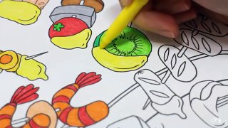 [ASMR] 푸드 컬러링북 | 싸인펜소리 | Food Coloring Book | Marker Sound | Anti Stress