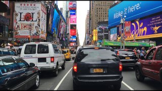 Driving Downtown - Time Square - NYC USA 4K