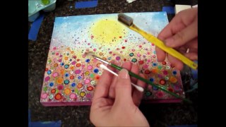 Floral Landscape Acrylic Painting Tutorial (Yvonne Coomber Inspired) - Free Lesson for All Ages