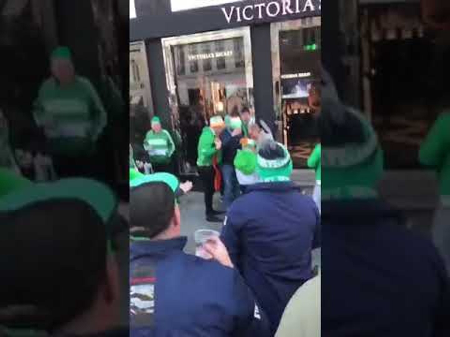 Irish Soccer Fans Cheer Woman Leaving Victoria's Secret Store Copenhagen video Dailymotion