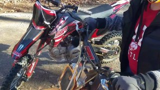 Ssr 110 dx pit bike vs second try after wrecking then the 140 tr speed run