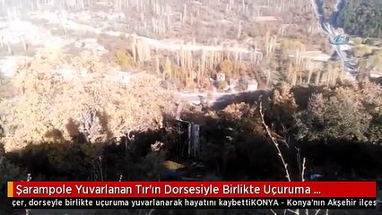 Şarampole Yuvarlanan Tır'ın Dorsesiyle Birlikte Uçuruma Yuvarlandı