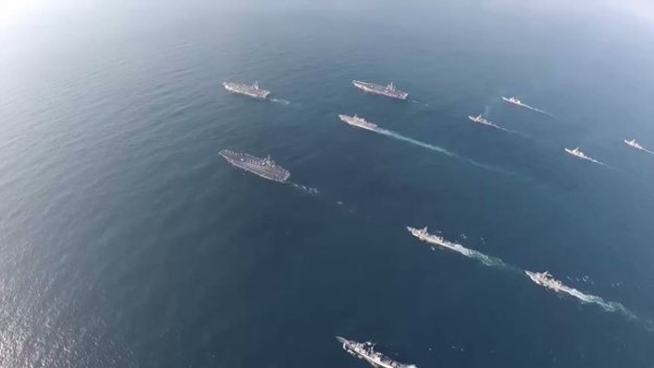 Aerial Footage Said to Show 'Rare' Three-Air-Carrier Exercise in Western Pacific
