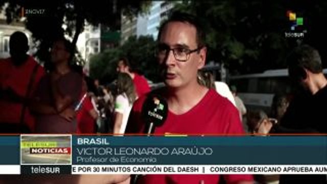 Brasileños marchan para decir No a la reforma laboral de Michel Temer
