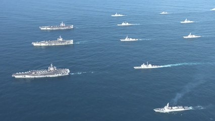 美 항모 3척 창군이래 첫 연합훈련 / YTN