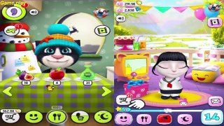 My Talking Angela size preschooler VS My Talking Tom size kid Gameplay Makeover for Children HD