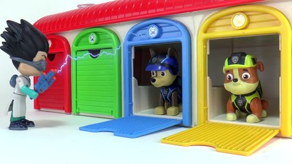 Paw Patrol Skye Saves Pups from PJ Masks Romeo with Pink Microwave Toy Learning Colors Toys Playtime