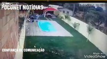 burglar shoot and drowned in pool